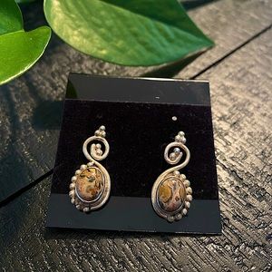 Handmade sterling silver earrings with backings
